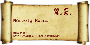Mészöly Rózsa névjegykártya