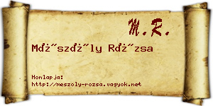 Mészöly Rózsa névjegykártya